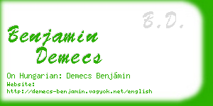 benjamin demecs business card